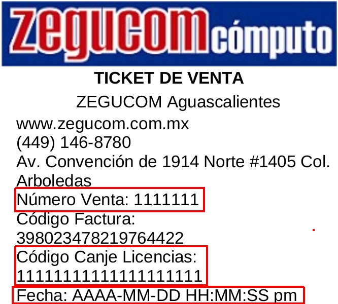 ticket de venta