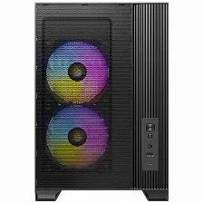 Gabinete Antec Flux M, Micro-atx Itx, Panel De Cristal Templado, 6 Ventiladores Pwm Incluidos, Radiador Hasta 360 Mm, Color Negro.