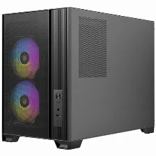 Gabinete Antec Flux M, Micro-atx Itx, Panel De Cristal Templado, 6 Ventiladores Pwm Incluidos, Radiador Hasta 360 Mm, Color Negro.