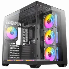 Gabinete Antec Cx Mirror, Mid Tower Atx, 7 Ventiladores Argb De 120 Mm Incluidos, Paneles De Cristal Templado, Color Negro.