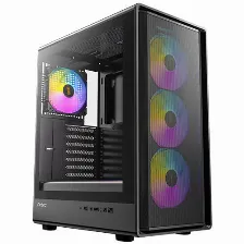 Gabinete Antec P6 Neo Argb, Mid Tower, Panel De Cristal Templado, Cuatro Ventiladores Argb 120 Mm, Usb Tipo C, Soporte Atx, Micro Atx, Itx.