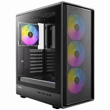Gabinete Antec P6 Neo Argb, Mid Tower, Panel De Cristal Templado, Cuatro Ventiladores Argb 120 Mm, Usb Tipo C, Soporte Atx, Micro Atx, Itx.