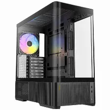 Gabinete Antec C6 Curve Argb, Media Torre, Cristal Templado Curvo, Soporte Atx Micro-atx Itx, Tres Ventiladores Argb Pwm, Usb Tipo C.
