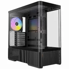 Gabinete Antec C6 Curve Argb, Media Torre, Cristal Templado Curvo, Soporte Atx Micro-atx Itx, Tres Ventiladores Argb Pwm, Usb Tipo C.