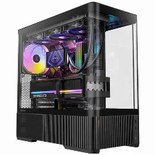 Gabinete Antec C6 Curve Argb, Media Torre, Cristal Templado Curvo, Soporte Atx Micro-atx Itx, Tres Ventiladores Argb Pwm, Usb Tipo C.