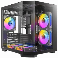 Gabinete Antec Cx M2 Argb, Mini Tower, Micro-atx Itx, Cristal Templado, Doble Camara, 5 Ventiladores Argb 120 Mm, Usb Tipo C.