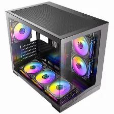 Gabinete Antec Cx M3 Argb, Mini Tower, Micro-atx Itx, Panel De Cristal Templado, Seis Ventiladores Argb Incluidos, Usb Tipo-c.