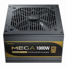 Fuente De Poder Antec Mega1000 Gold, Potencia 1000 W, Certificacion 80 Plus Gold, Atx 3.1, Pcie 5.1 12v-2x6, Totalmente Modular.