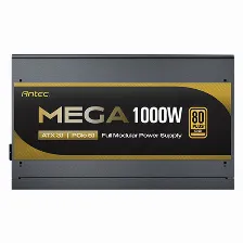 Fuente De Poder Antec Mega1000 Gold, Potencia 1000 W, Certificacion 80 Plus Gold, Atx 3.1, Pcie 5.1 12v-2x6, Totalmente Modular.