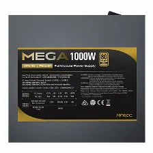 Fuente De Poder Antec Mega1000 Gold, Potencia 1000 W, Certificacion 80 Plus Gold, Atx 3.1, Pcie 5.1 12v-2x6, Totalmente Modular.