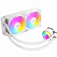 Enfriamiento Liquido Antec Omni 240 Argb White, Radiador 240 Mm, Dos Ventiladores 120 Mm Pwm, Bomba 2500 Rpm, Color Blanco.