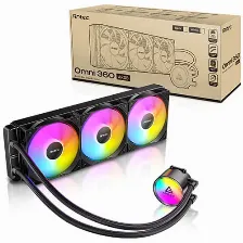 Enfriamiento Liquido Antec Omni 360 Argb, Radiador De 360 Mm, Tres Ventiladores Pwm De 120 Mm, Bomba Espejo Argb, Compatibilidad Intel Y Amd.