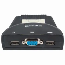Mini Switch Kvm Manhattan Usb Controla 2 Pcs, Incluye Cables