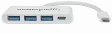 Hub Manhattan 4 Puertos, Interfaz Usb-c, 3x Usb-a, 1x Usb-c, 5 Gbit/s, Blanco