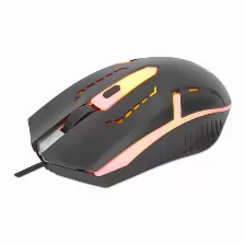 Mouse Manhattan Optico Luminiscente Rgb Usb, 4 Botones, 1500 Dpi, Interfaz Usb Tipo A, Color Negro