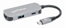 Docking Station Manhattan, Interfaz Usb-c, 1x Hdmi 2.0, 1x Usb-a, 1x Usb-c, Color Gris
