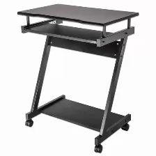 Escritorio Manhattan Forma Rectangular, Bandeja Del Teclado, 590 X 370 Mm, Metal, Color Negro