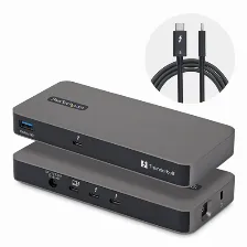 Hub Startech.com Interfaz Thunderbolt 5, Cantidad De Puertos 4, Velocidad 80 Mbit/s, Color Gris