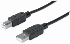 Cable Usb Manhattan Usb-a Macho - Usb-b Macho, 1 Metro, Negro