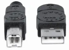 Cable Usb Manhattan Usb-a Macho - Usb-b Macho, 1 Metro, Negro