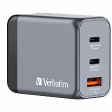 Cargador De Pared Gan Verbatim De 65 W De 3 Puertos