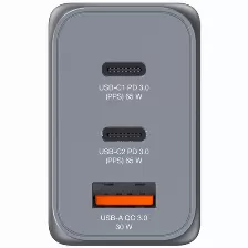 Cargador De Pared Gan Verbatim De 65 W De 3 Puertos