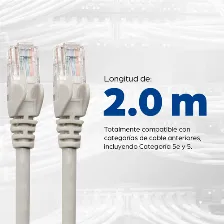 Cable De Red Intellinet Cat6, Utp, Rj-45, Cca, 2m, Gris