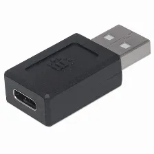 Adaptador Manhattan Usb A A Usb C, Negro