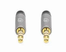 Cable De Audio Manhattan Cable Auxiliar De Audio Estéreo 3,5mm A 3,5mm, 2 M, Negro, Plata