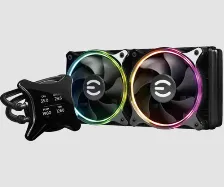 Enfriamiento Liquido Evga 400-hy-cx24-v1, Skt Amd Am5, Intel Lga1700 (12 Gen) Display Lcd 2.1pul, 2 Ventiladores 120mm