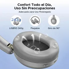 Diadema Ugreen Studio Max2, Bluetooth 5.4, Hasta 80h De Autonomia, Carga Usb-c, Cancelacion De Ruido, Gris Claro