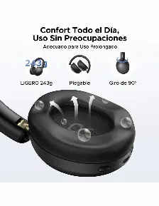 Diadema Ugreen Studio Max2, Bluetooth, Hasta 80hrs, Usb-c, Cancelacion De Ruido, Negro