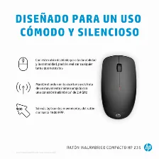 Mouse Optico Hp Inalambrico 2.4ghz, 235 Slim, 3 Botones, 1600 Dpi, Bateria Aa, Color Negro