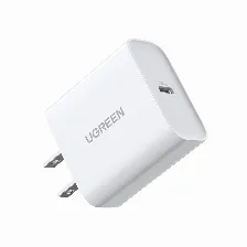 Cargador Ugreen 20w, Usb-c, Carga Inteligente, Blanco