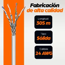 Bobina Intellinet Cat6a, 305 M, S/ftp (s-stp), Gris