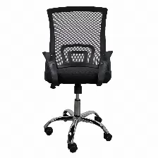 Silla Gerencial Modamob, Modelo Everest, Respaldo De Malla, Reposabrazos, Piston De Gas C3 120kg, Base Metalica Con 5 Ruedas, Color Negro