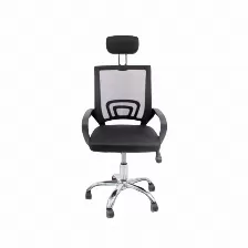 Silla Gerencial Modamob Modelo Lyra, Reposabrazos, Respaldo De Malla, Negro, Piston De Altura, Base Metalica, Granel (sin Caja)