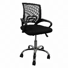 Silla Modamob Modelo Everest, Color Negro, Respaldo De Malla, Reposa Brazos, Piston De Altura, Base Metalica, Granel (sin Caja)