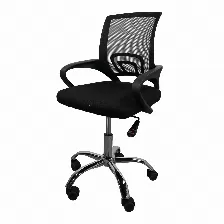 Silla Modamob Modelo Everest, Color Negro, Respaldo De Malla, Reposa Brazos, Piston De Altura, Base Metalica, Granel (sin Caja)