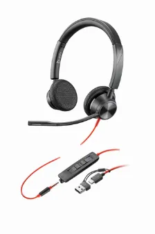 Diadema Hp Poly 8x221aa Blackwire 3325 (certificacia?n Teams) / Alambrica Usb-a Con Microfono Salida 3,5mm Cancelacion De Ruido Color Negro Con Naranja