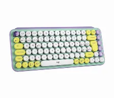 Teclado Logitech Pop Keys Mecanico, Inalambrico + Bluetooth, Menta, Amarillo, Blanco, Morado