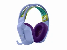 Diadema Gaming Logitech G733, Inalambrica, Iluminacion Rgb Lightsync, Microfono Desmontable, Bateria Recargable, Color Lila