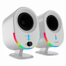 Bocinas Acteck Bs630 2.0, Usb, Bt, Inalámbrico Y Alámbrico, Pc, Blanco