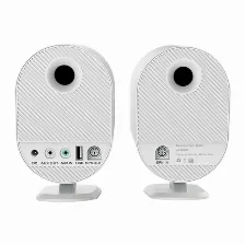 Bocinas Acteck Bs630 2.0, Usb, Bt, Inalámbrico Y Alámbrico, Pc, Blanco