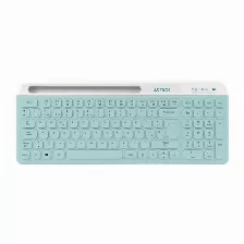 Kit Teclado Y Mouse Acteck Creator Virtuos Silk Mk720 Interruptor De Membrana, Inalámbrico, 4000 Dpi, Color Aguamarina