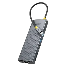 Hub Usb Acteck Nexus Dock Ultra, Usb-c A Hdmi 2.1, Usb-a 3.2, Usb-c, Lector Sd/ Microsd, Rj-45, Gris