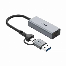 Adaptador De Red Usb Acteck Gatex Net An650, Usb-a/c A Rj-45, Gris