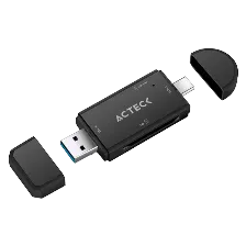 Lector De Memorias Acteck Gatex Read Cr615, 1xsd, 1xmicrosd, 1xusb-a, 1xusb-c, Negro