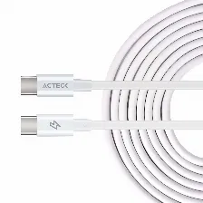 Cable Acteck Lynx Plus Cc540-2, Usb-c A Usb-c, 100w, Carga Rapida, 2m, Blanco