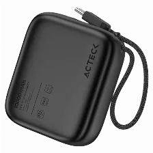 Power Bank Acteck Energon Go Plug Pro Pg60 10.000mah, Usb-c, 22.5w, Negro